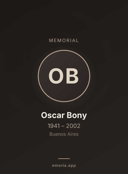 Memorial portrait of Oscar Bony