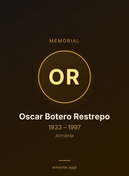 Memorial portrait of Oscar Botero Restrepo