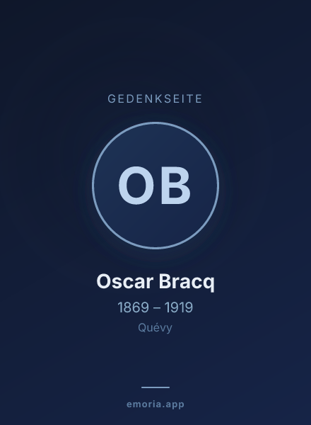 Gedenkportrait von Oscar Bracq