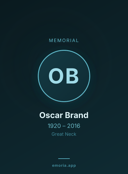 Memorial portrait of Oscar Brand