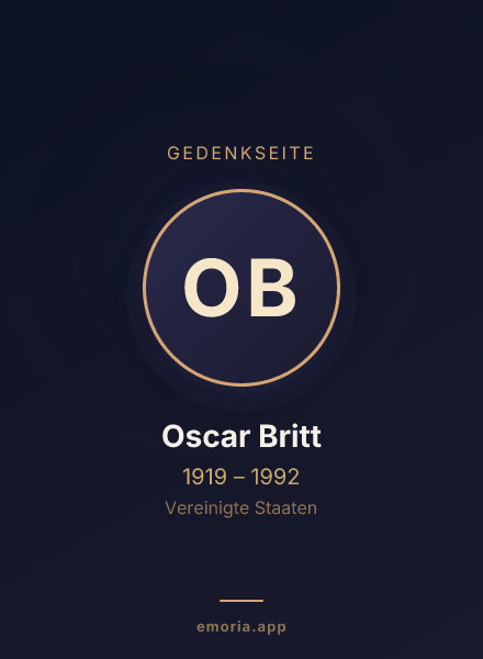 Gedenkportrait von Oscar Britt