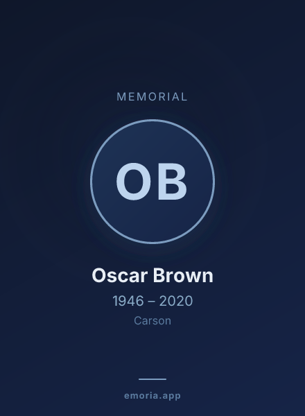 Memorial portrait of Oscar Brown