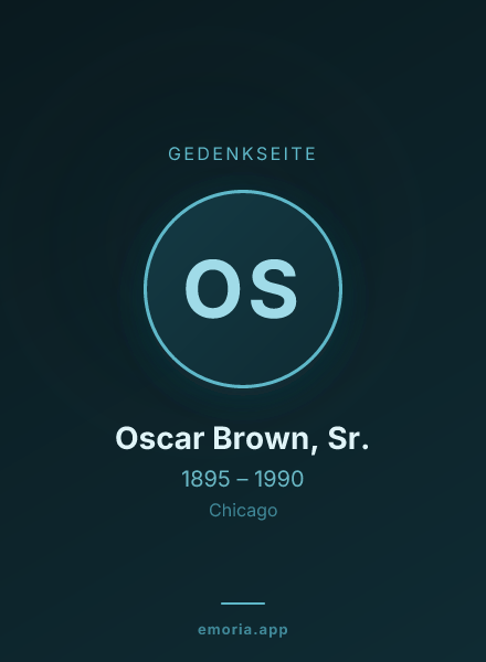 Gedenkportrait von Oscar Brown, Sr.