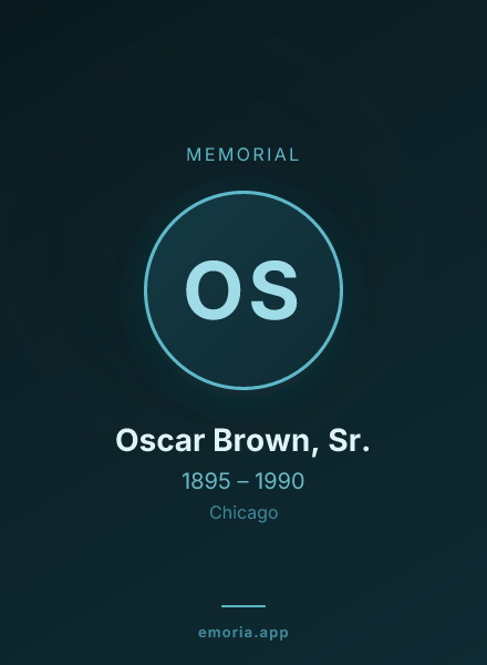 Memorial portrait of Oscar Brown, Sr.