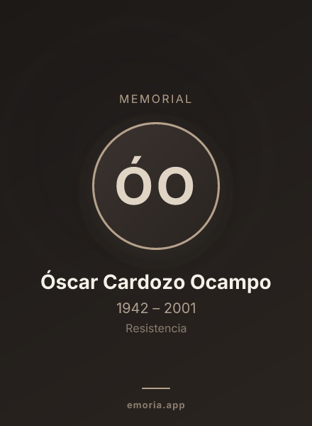Memorial portrait of Óscar Cardozo Ocampo