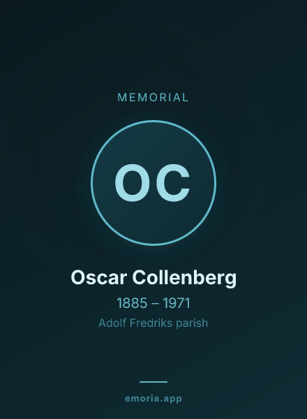 Memorial portrait of Oscar Collenberg