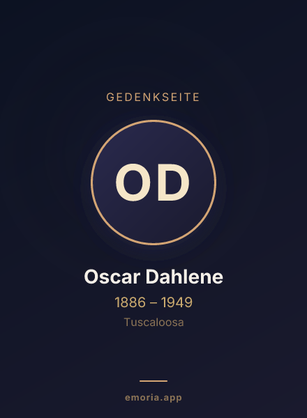 Gedenkportrait von Oscar Dahlene