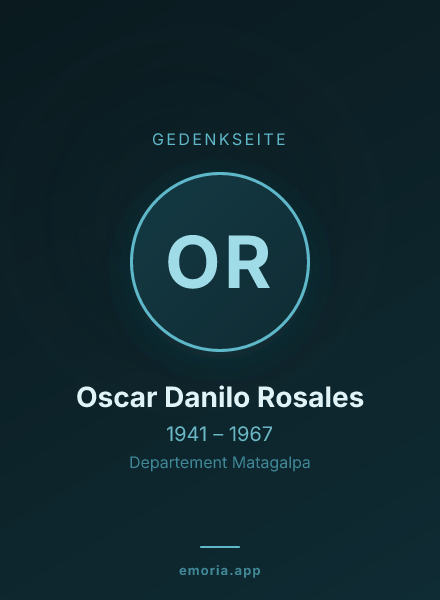 Gedenkportrait von Oscar Danilo Rosales