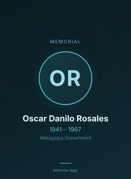 Memorial portrait of Oscar Danilo Rosales