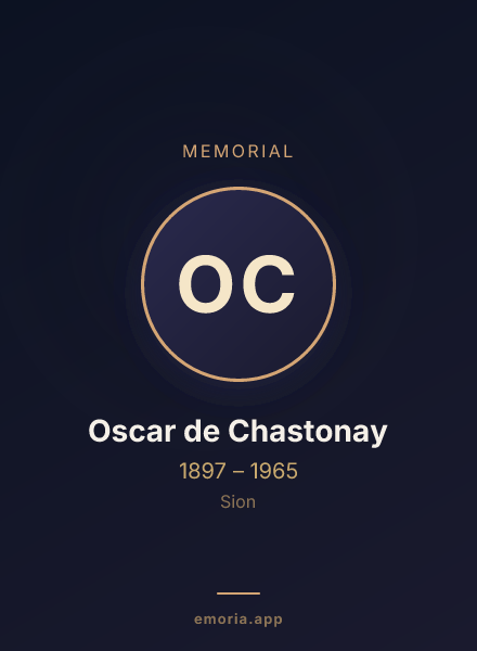 Memorial portrait of Oscar de Chastonay