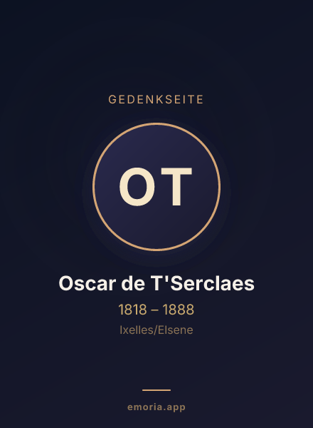 Gedenkportrait von Oscar de T'Serclaes