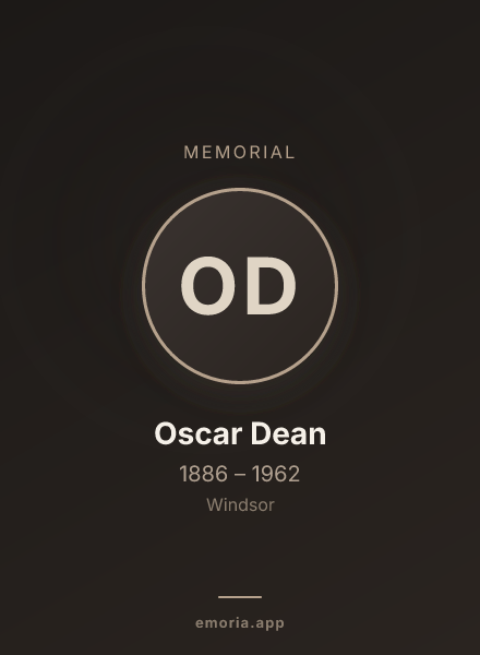 Memorial portrait of Oscar Dean