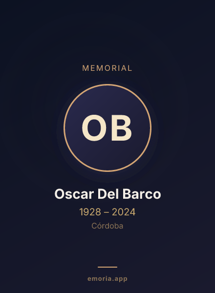 Memorial portrait of Oscar Del Barco