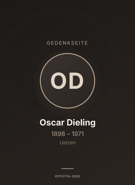 Gedenkportrait von Oscar Dieling