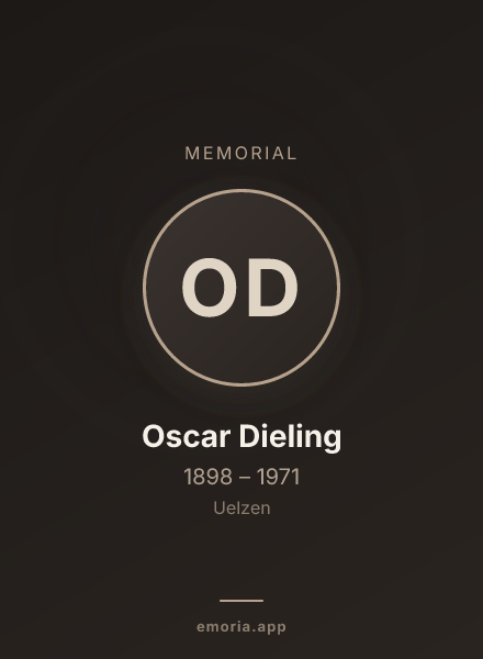 Memorial portrait of Oscar Dieling
