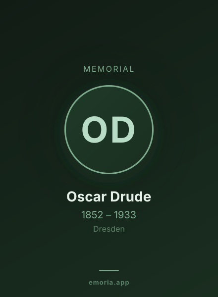 Memorial portrait of Oscar Drude