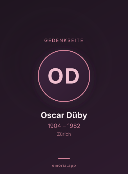 Gedenkportrait von Oscar Düby
