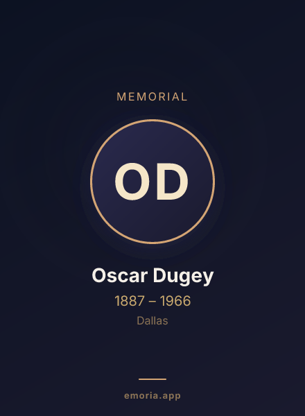 Memorial portrait of Oscar Dugey