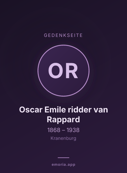 Gedenkportrait von Oscar Emile ridder van Rappard