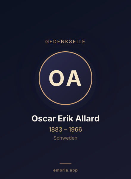 Gedenkportrait von Oscar Erik Allard