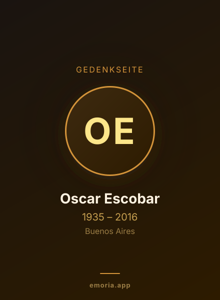 Gedenkportrait von Oscar Escobar