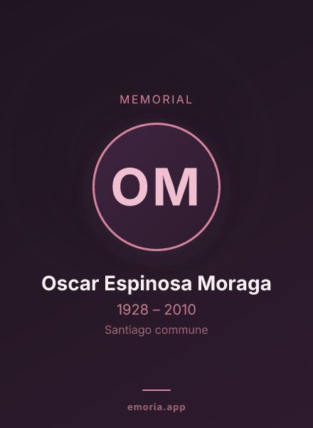 Memorial portrait of Oscar Espinosa Moraga