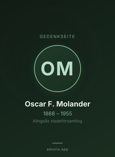 Gedenkportrait von Oscar F. Molander