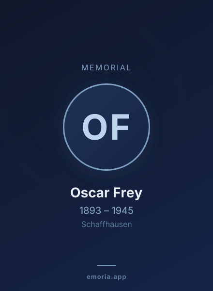 Memorial portrait of Oscar Frey