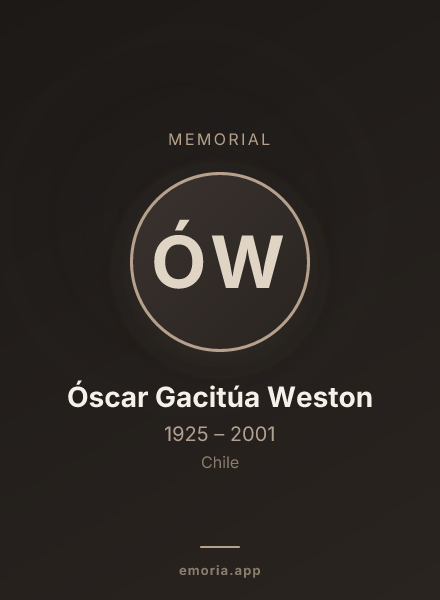Memorial portrait of Óscar Gacitúa Weston