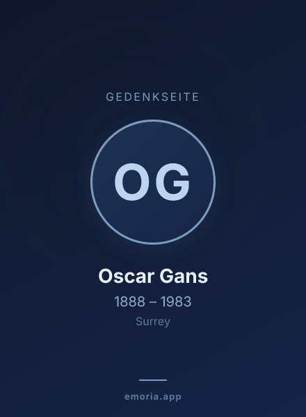Gedenkportrait von Oscar Gans