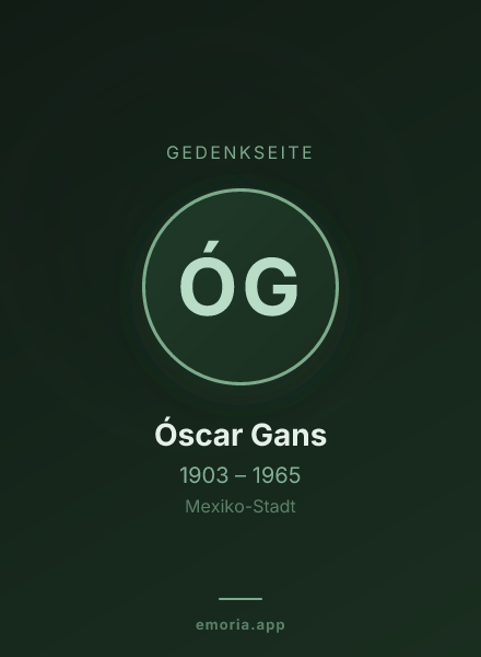 Gedenkportrait von Óscar Gans