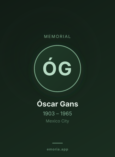 Memorial portrait of Óscar Gans