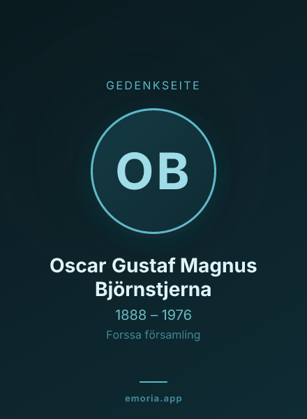 Gedenkportrait von Oscar Gustaf Magnus Björnstjerna