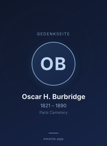 Gedenkportrait von Oscar H. Burbridge