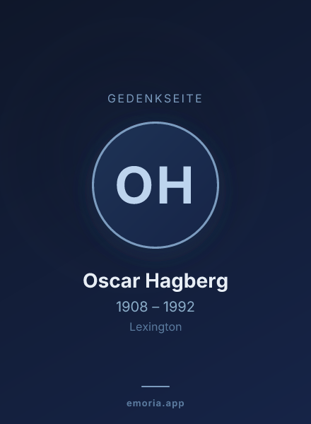 Gedenkportrait von Oscar Hagberg