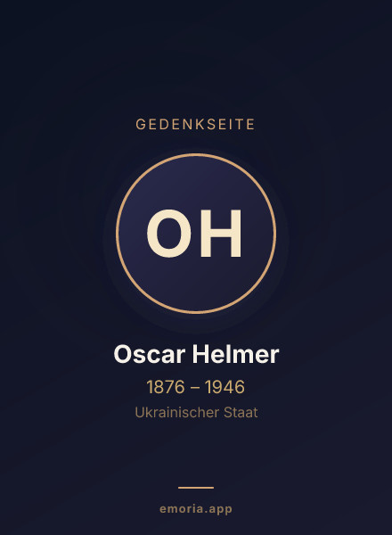 Gedenkportrait von Oscar Helmer