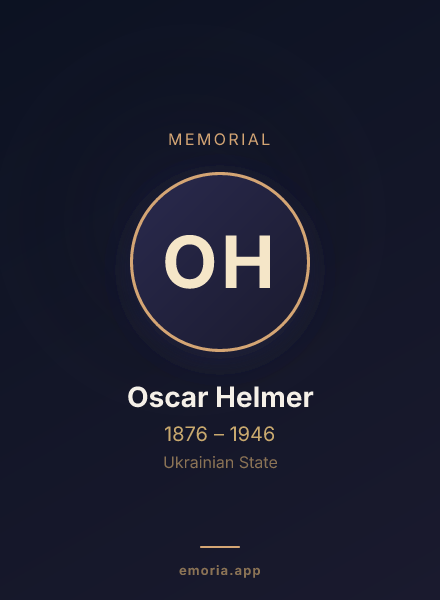 Memorial portrait of Oscar Helmer