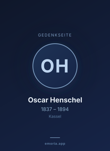 Gedenkportrait von Oscar Henschel
