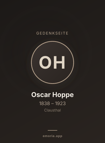 Gedenkportrait von Oscar Hoppe