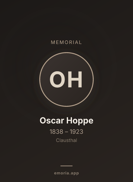 Memorial portrait of Oscar Hoppe