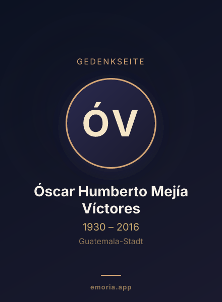 Gedenkportrait von Óscar Humberto Mejía Víctores