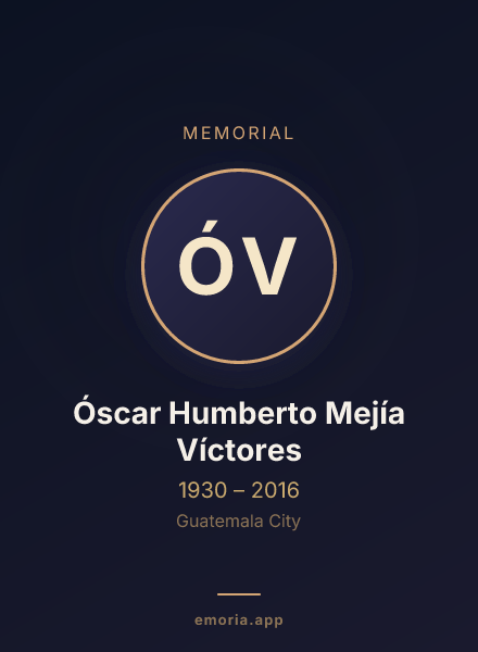 Memorial portrait of Óscar Humberto Mejía Víctores