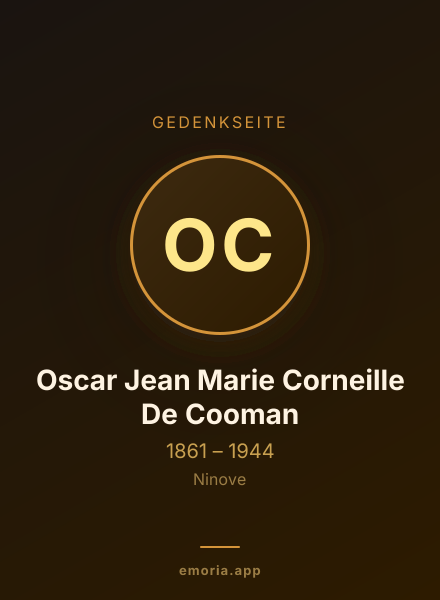 Gedenkportrait von Oscar Jean Marie Corneille De Cooman