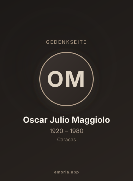 Gedenkportrait von Oscar Julio Maggiolo