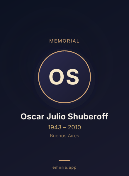 Memorial portrait of Oscar Julio Shuberoff