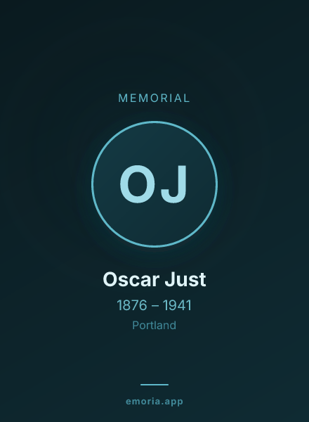 Memorial portrait of Oscar Just