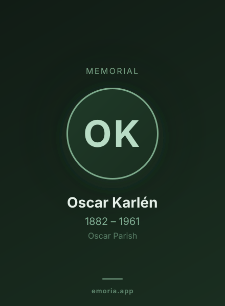 Memorial portrait of Oscar Karlén