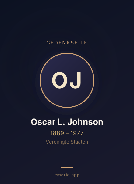 Gedenkportrait von Oscar L. Johnson