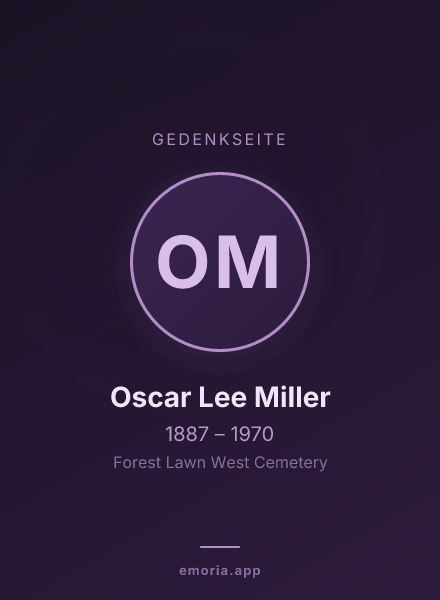Gedenkportrait von Oscar Lee Miller