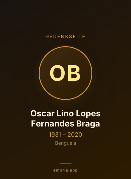 Gedenkportrait von Oscar Lino Lopes Fernandes Braga